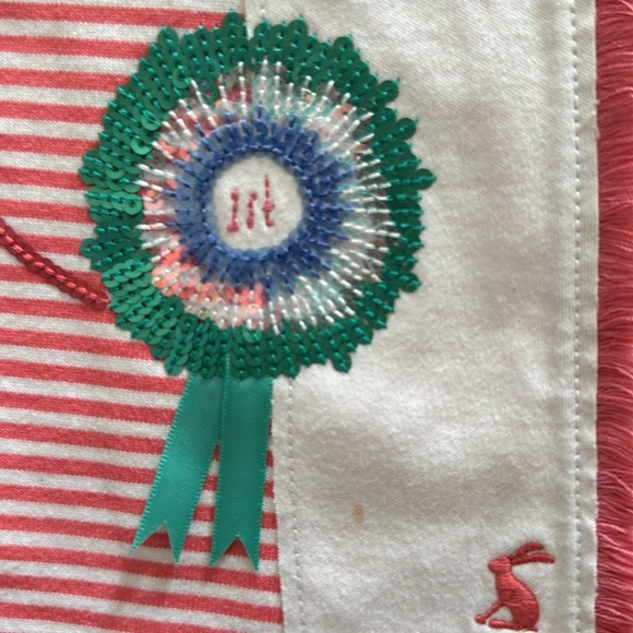 Joules Pink Striped Horse Dress 6 - Picture 5 of 7